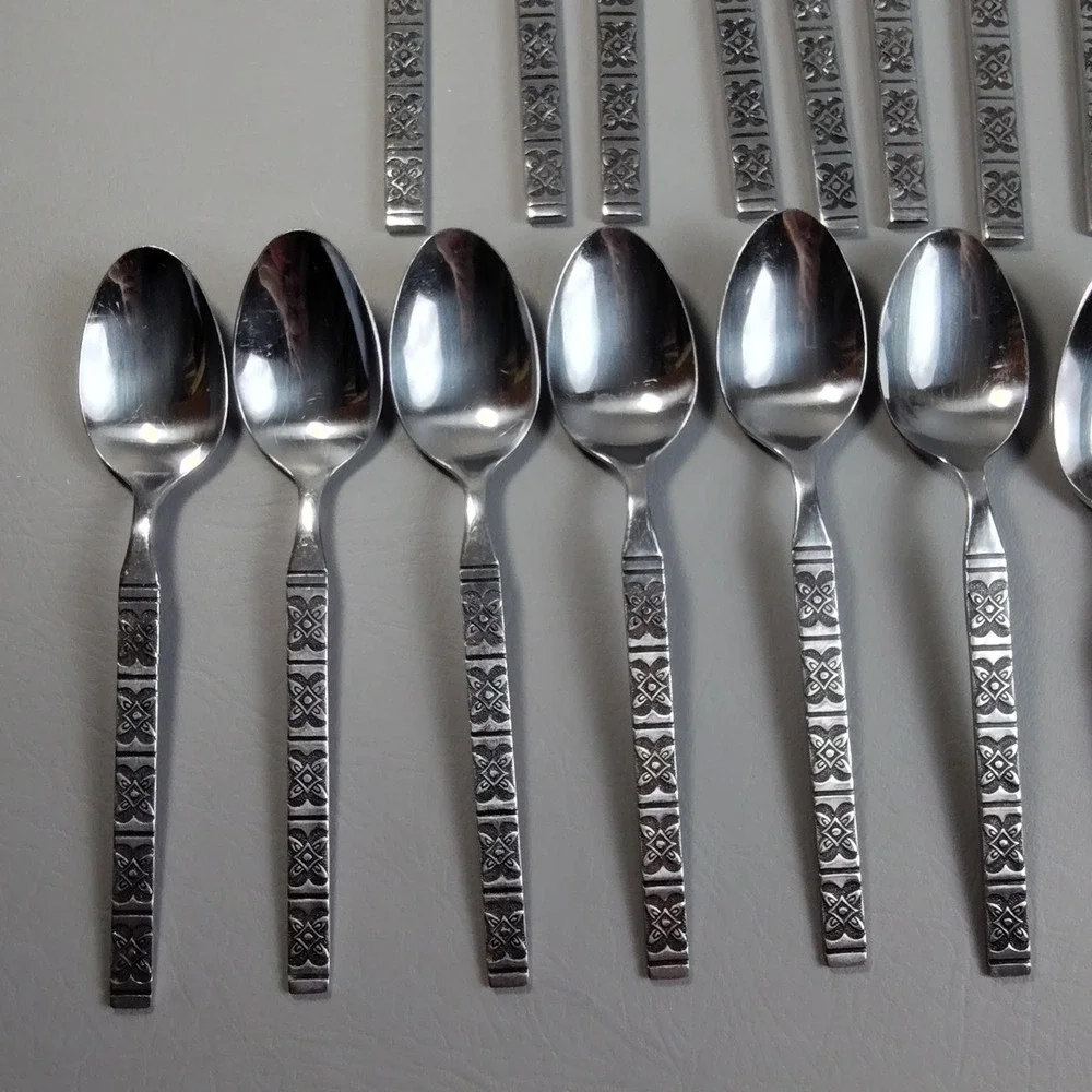 Vintage EKCO Eterna MONTALO Stainless Steel Flatware 29 + 6 Serving Pieces Korea